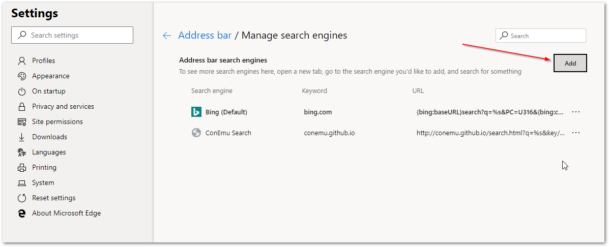 UPDATE: How to Add Google Search Engine to the new Microsoft Edge
